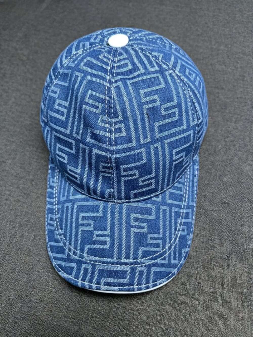 Fendi Logo Denim Baseball Hat